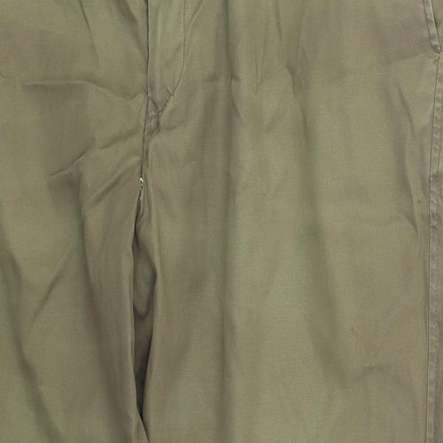 Marks and Spencer Mens Green  Cotton Trousers  Size 40 L29 in Regular Button