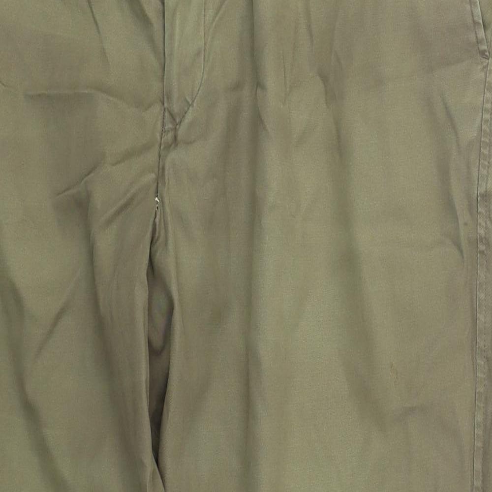 Marks and Spencer Mens Green  Cotton Trousers  Size 40 L29 in Regular Button