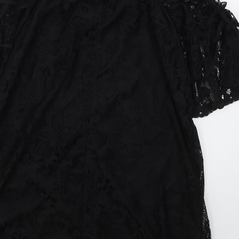F&F Womens Black  Polyester A-Line  Size 10  Off the Shoulder Pullover