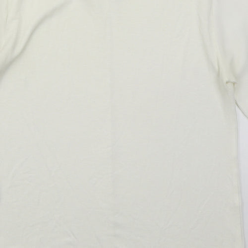 New Look Womens White  Polyester Basic Blouse Size 6 Crew Neck