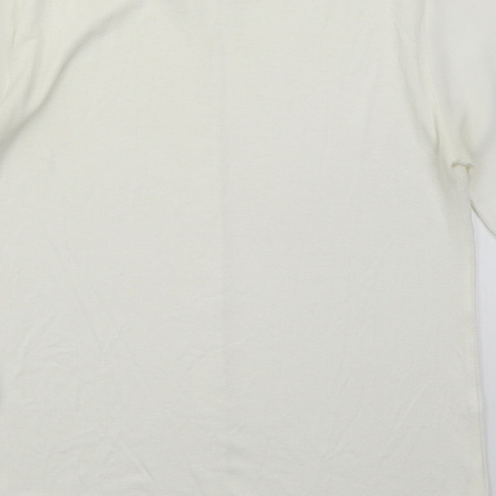New Look Womens White  Polyester Basic Blouse Size 6 Crew Neck