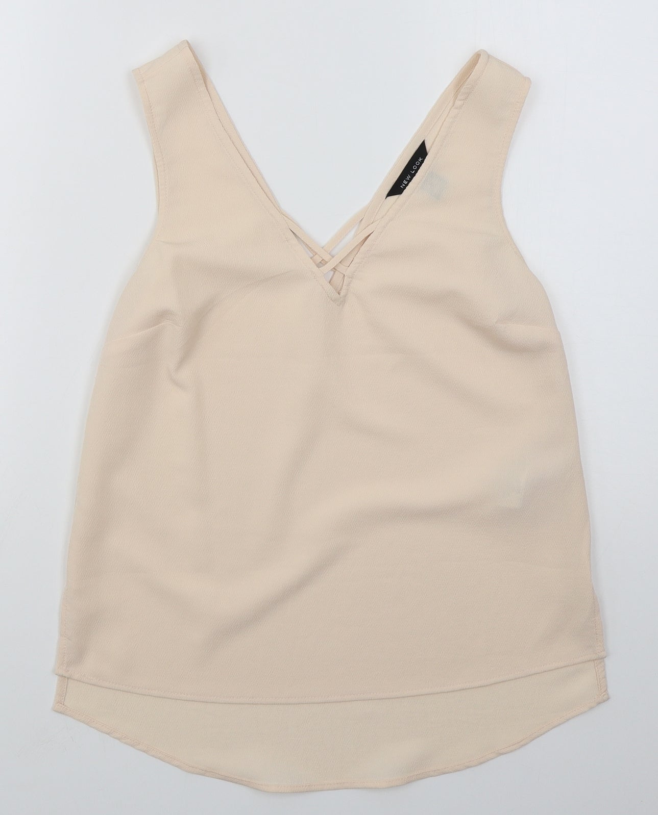 New Look Womens Pink  Polyester Basic Tank Size 6 V-Neck