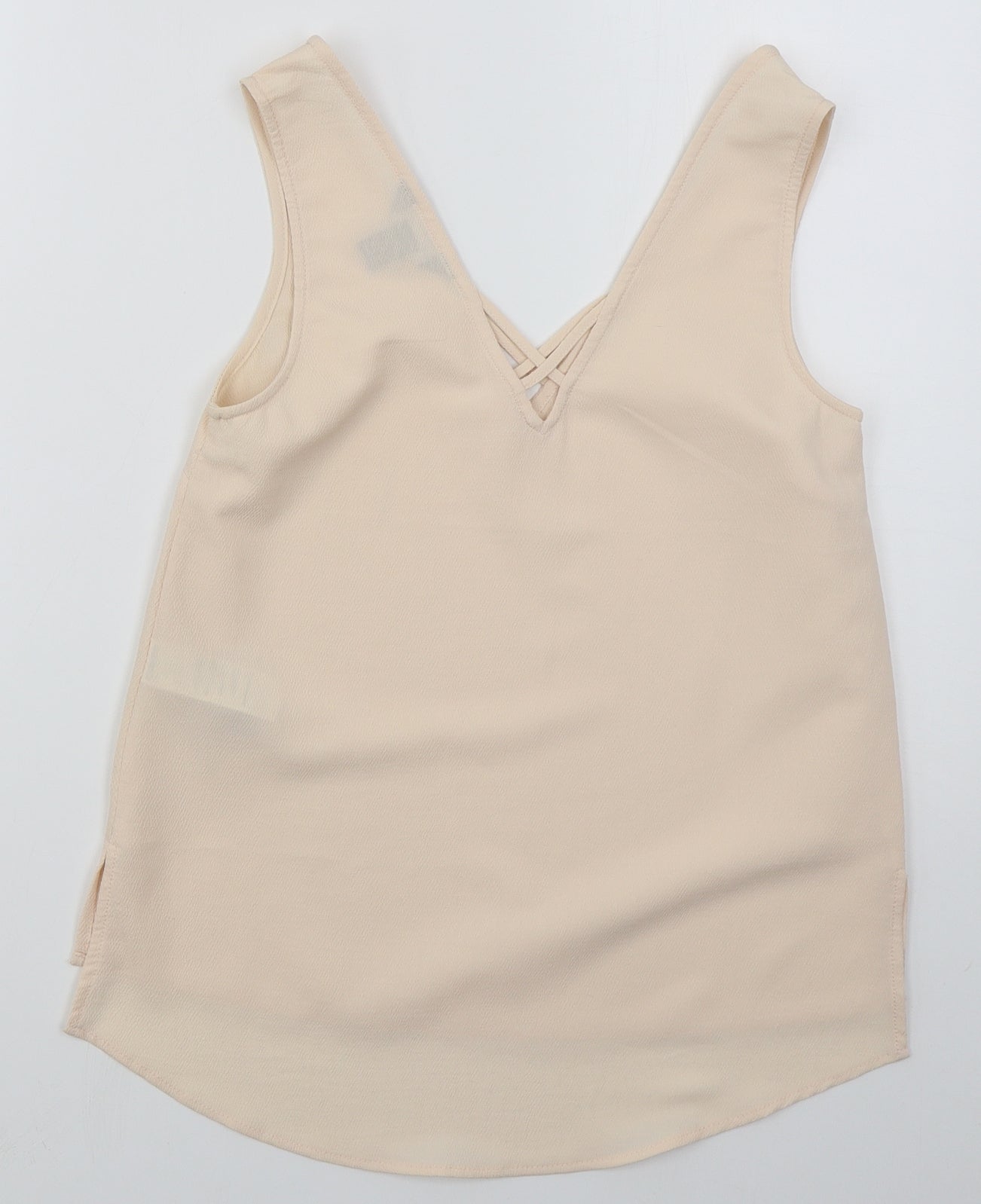 New Look Womens Pink  Polyester Basic Tank Size 6 V-Neck