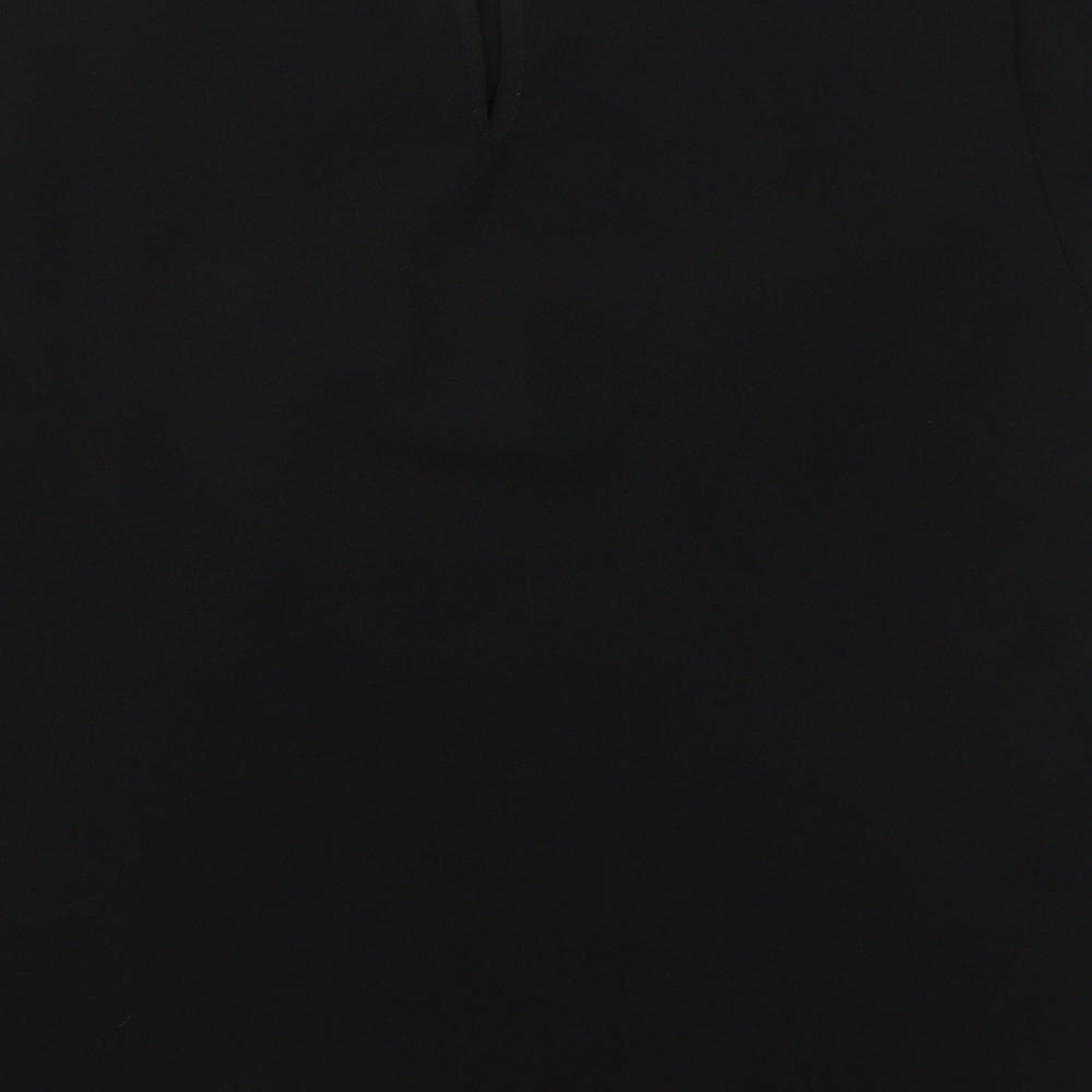 New Look Womens Black  Polyester Basic T-Shirt Size 6 Round Neck