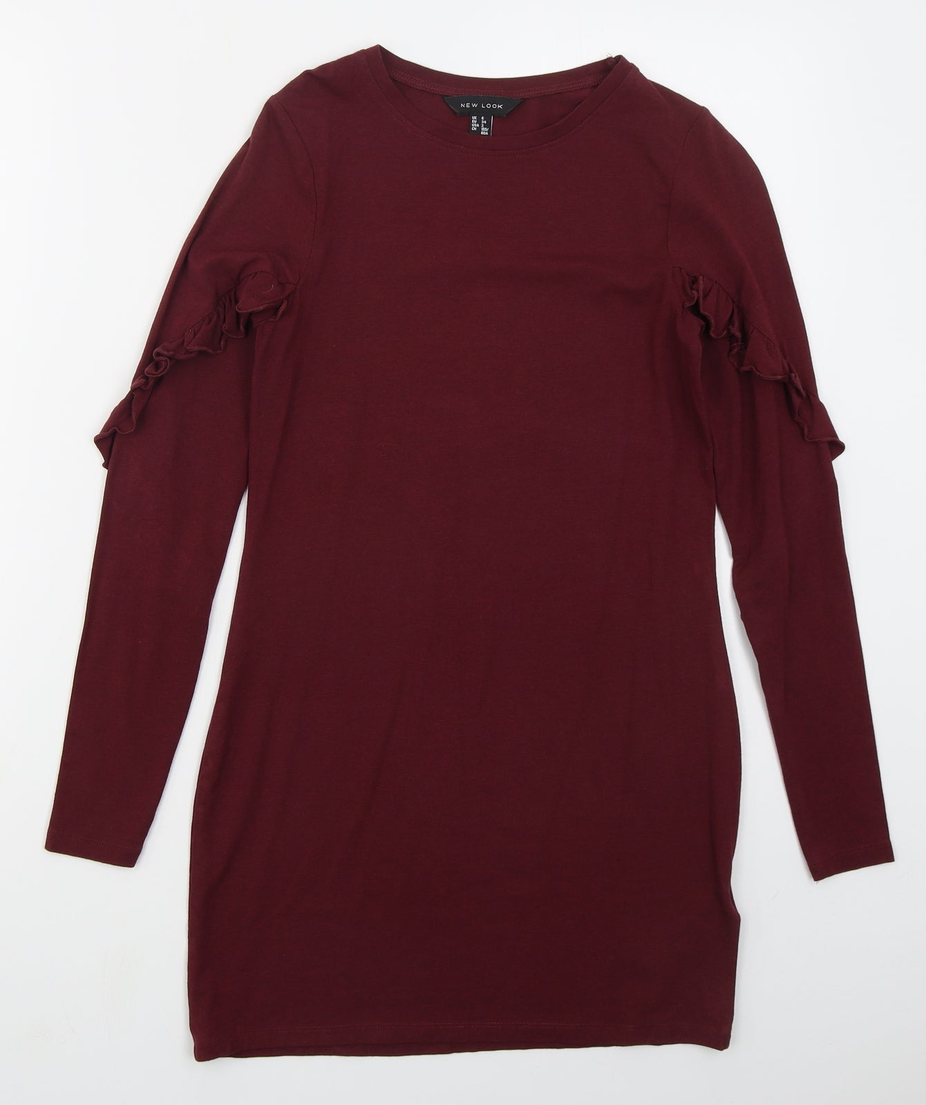 New Look Womens Red  Cotton T-Shirt Dress  Size 6  Crew Neck Pullover