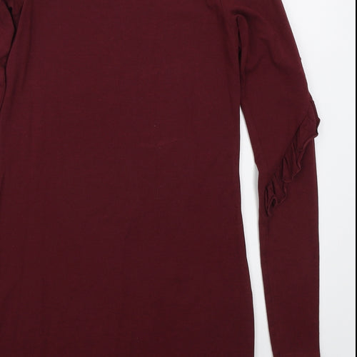 New Look Womens Red  Cotton T-Shirt Dress  Size 6  Crew Neck Pullover
