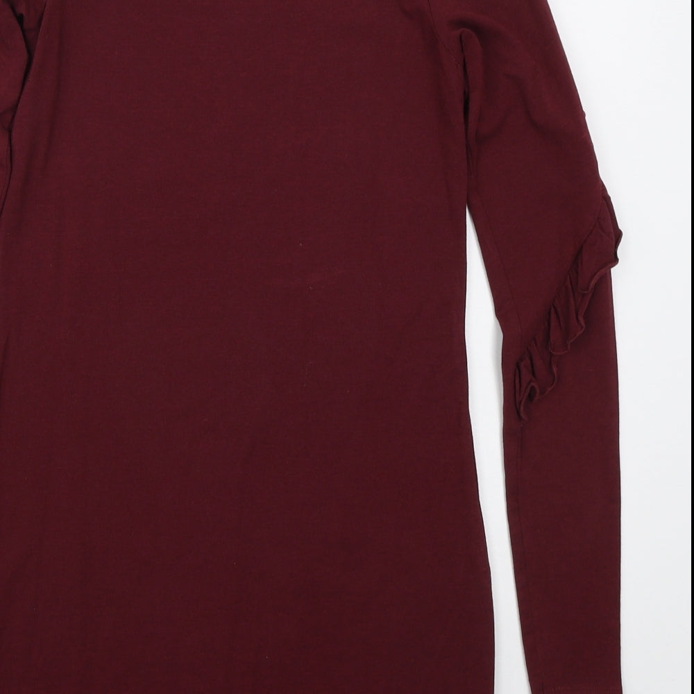 New Look Womens Red  Cotton T-Shirt Dress  Size 6  Crew Neck Pullover