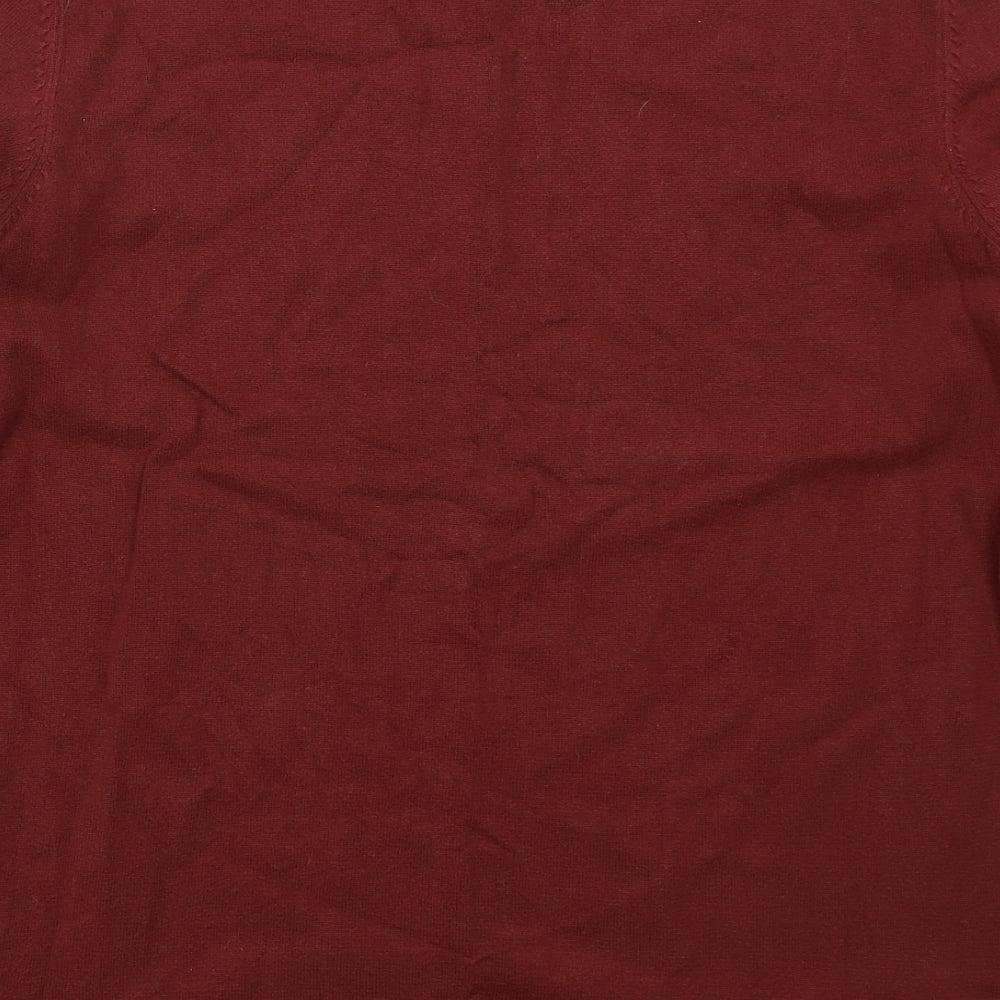 JACK & JONES Mens Red Crew Neck  Cotton Pullover Jumper Size L