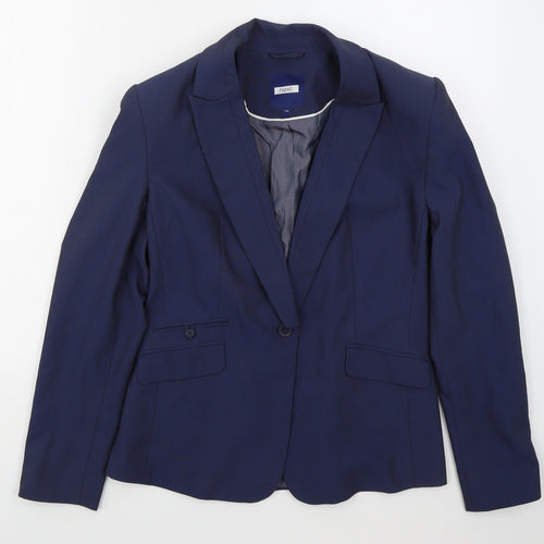 NEXT Womens Blue  Polyester Jacket Suit Jacket Size 12