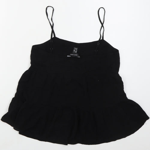 New Look Womens Black  Viscose Basic Tank Size 6 Scoop Neck