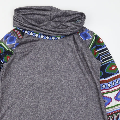Miss Look Womens Grey Geometric Polyester Pullover Sweatshirt Size XL  Pullover