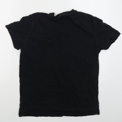 Firetrap Mens Black  Cotton  T-Shirt Size L V-Neck