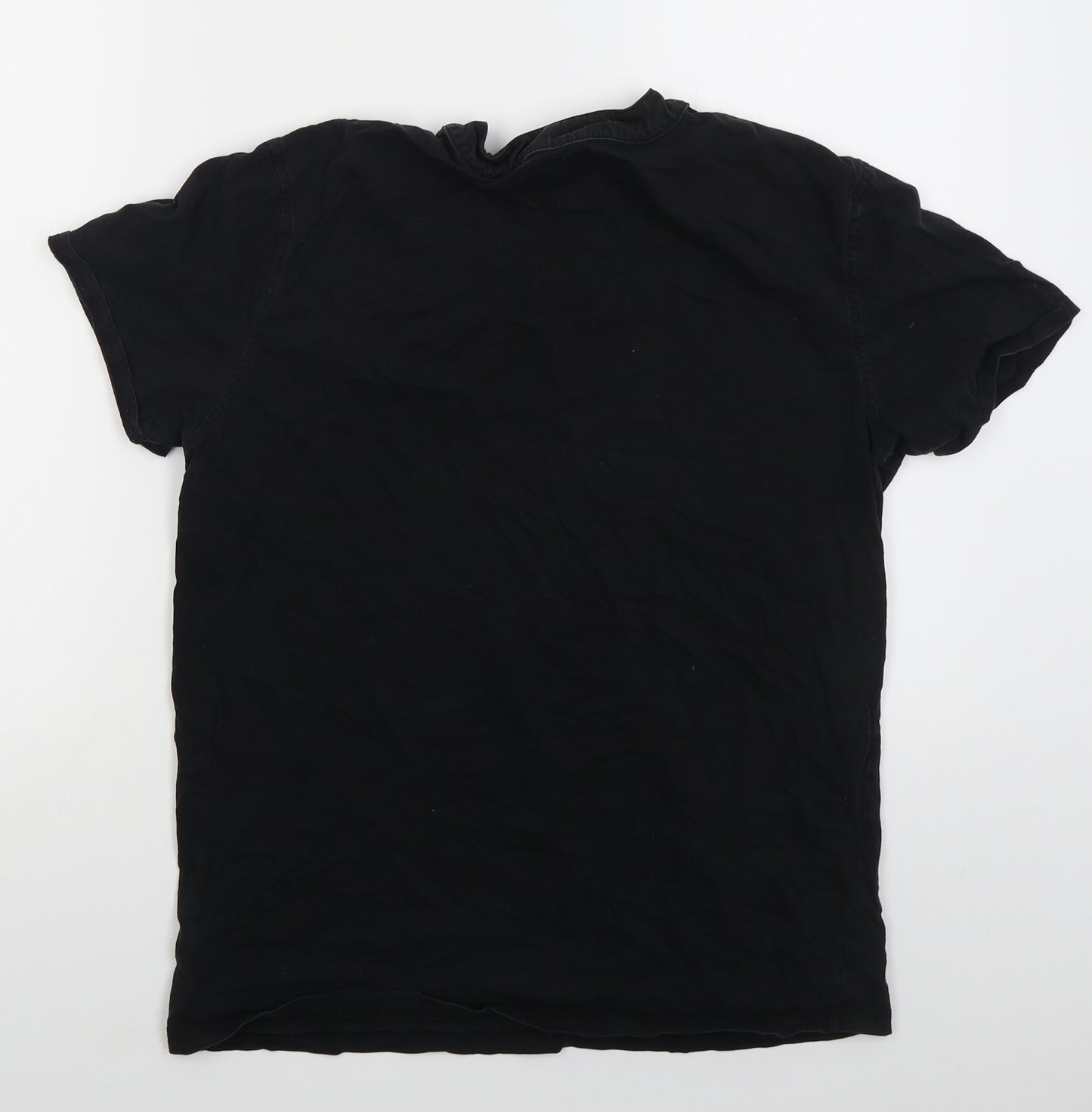 Firetrap Mens Black  Cotton  T-Shirt Size L V-Neck