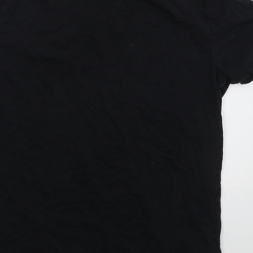 Firetrap Mens Black  Cotton  T-Shirt Size L V-Neck