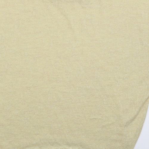 QED London Womens Beige  Polyester Basic T-Shirt Size M Boat Neck - Pom Pom