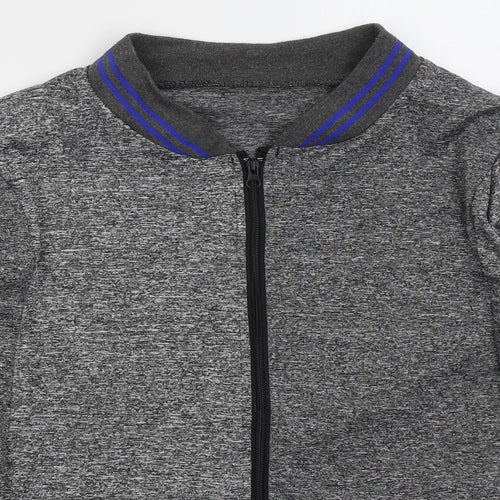 Preworn Boys Grey  Polyester Full Zip Sweatshirt Size L  Zip - Blue