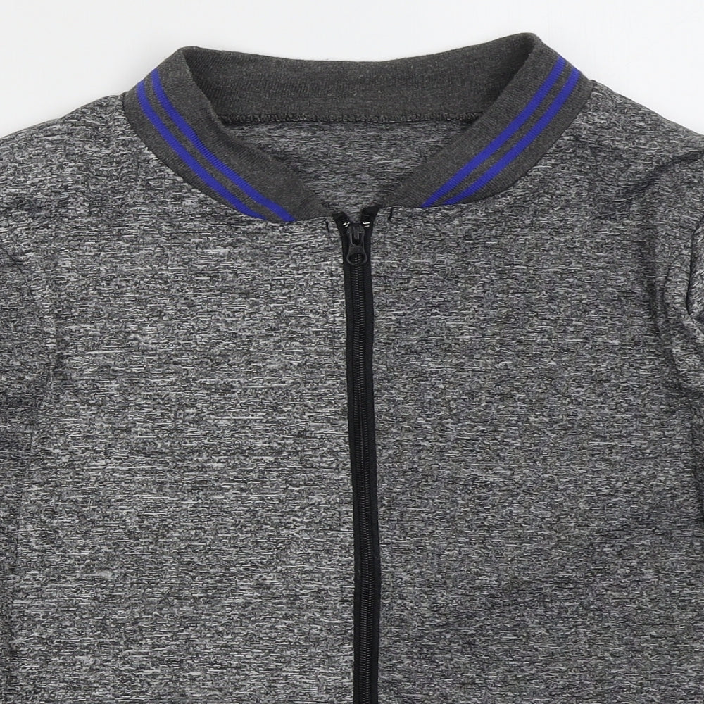 Preworn Boys Grey  Polyester Full Zip Sweatshirt Size L  Zip - Blue