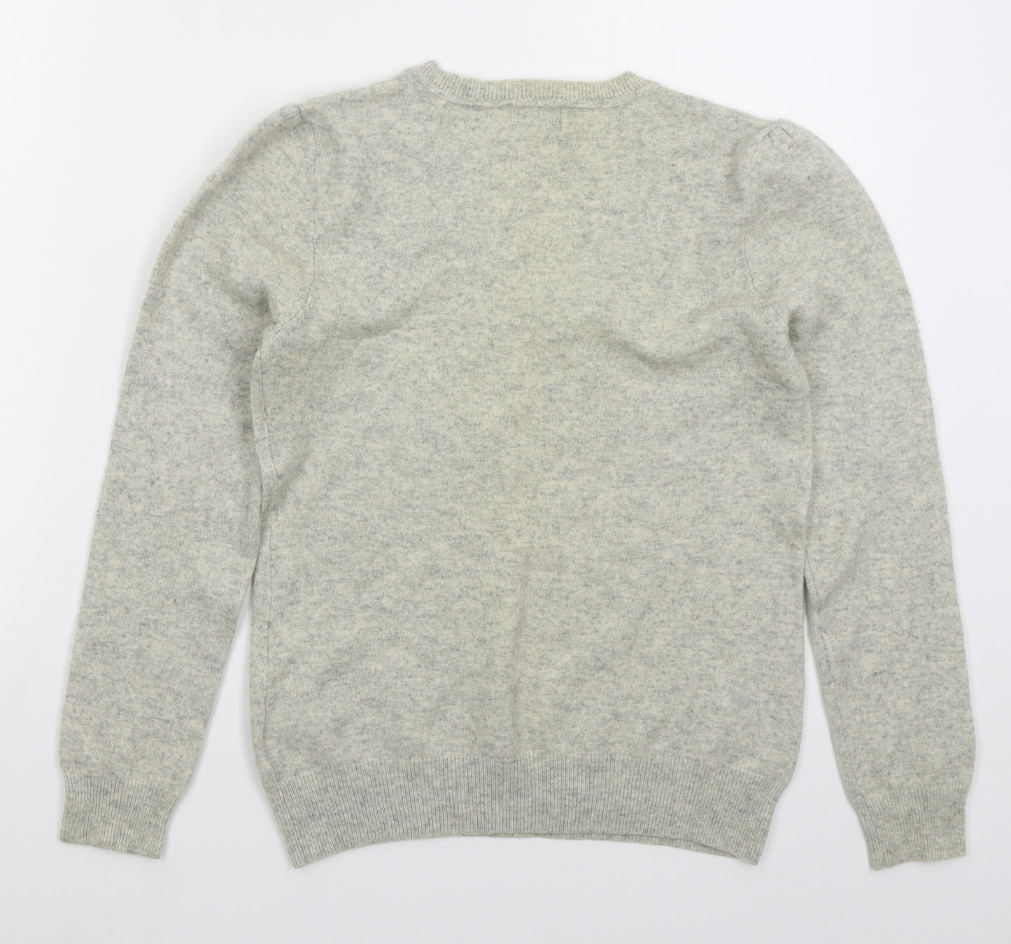 F&F Womens Beige V-Neck  Cashmere Pullover Jumper Size S