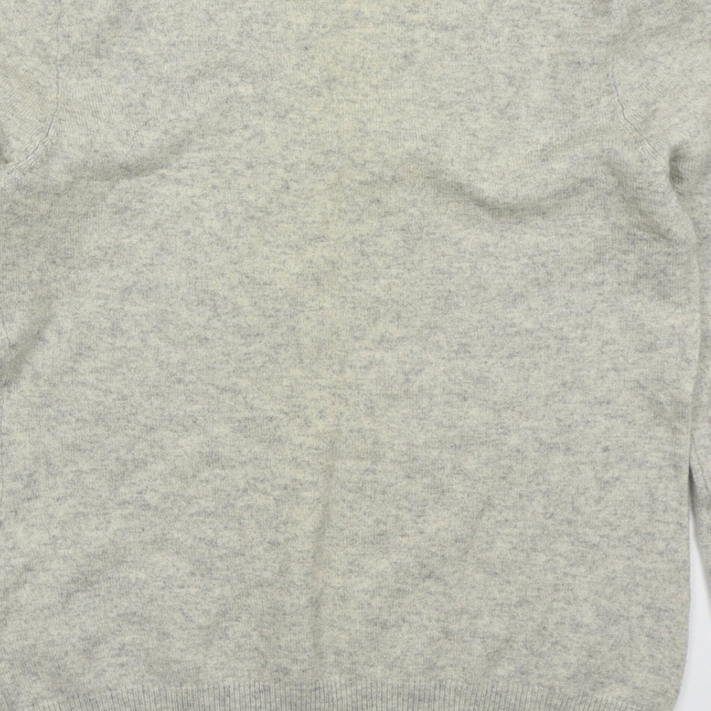 F&F Womens Beige V-Neck  Cashmere Pullover Jumper Size S