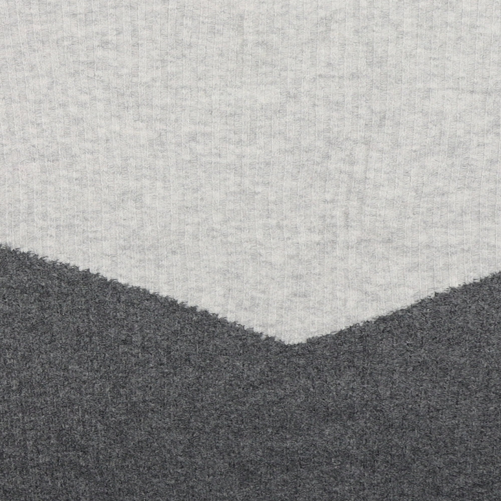 Marks and Spencer Womens Grey Mock Neck  Acrylic Pullover Jumper Size M   - Colour Block