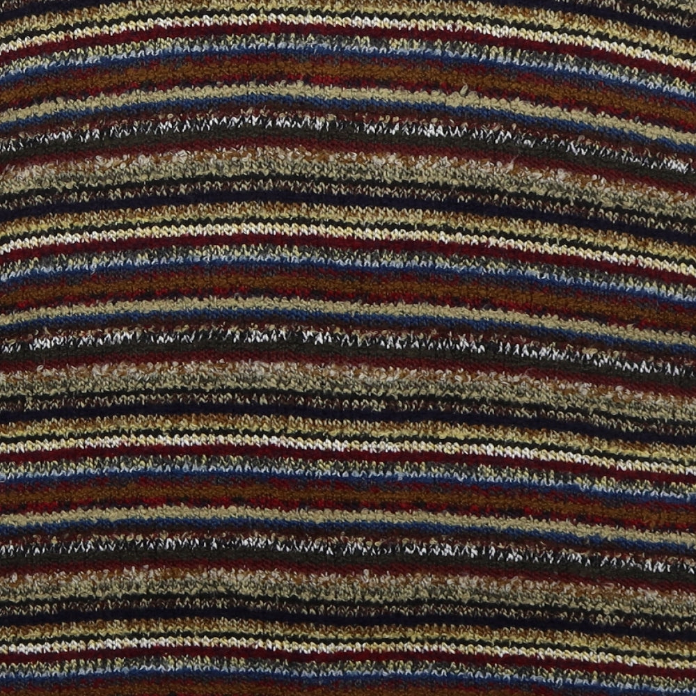 Per Una Womens Brown Round Neck Striped Acrylic Cardigan Jumper Size 16
