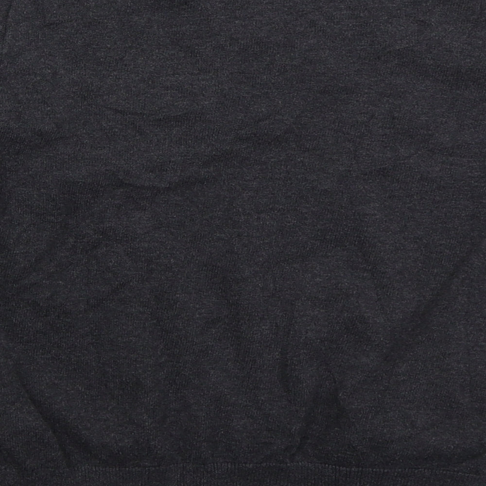 Ralph Lauren Womens Grey V-Neck  Cotton Pullover Jumper Size 10