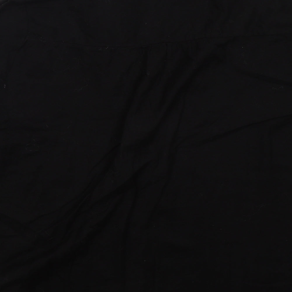 George Womens Black Floral Cotton Basic Blouse Size 24 Collared