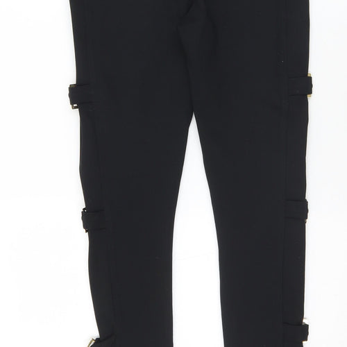 Absolutti Womens Black  Viscose Trousers  Size 10 L28 in Regular Zip