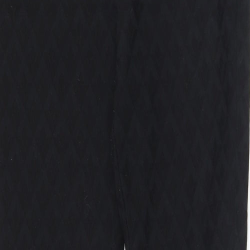 YSC City Womens Black Geometric Polyester Capri Leggings Size 12 L30 in