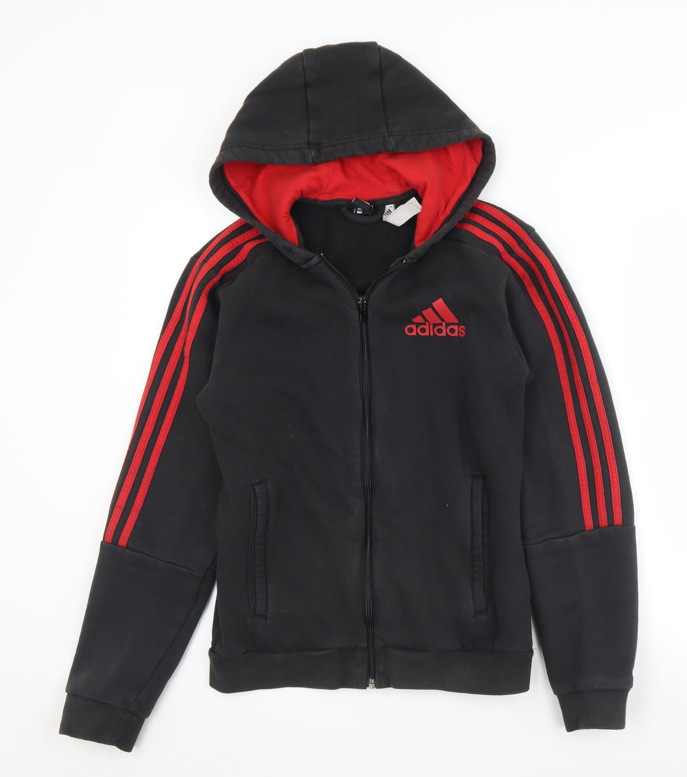 adidas Mens Black  Polyester Full Zip Hoodie Size S