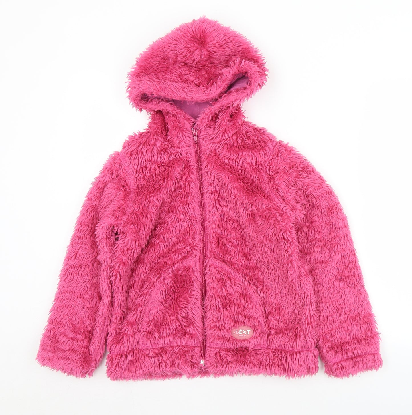 NEXT Girls Pink  Polyester Full Zip Hoodie Size 10 Years  Zip