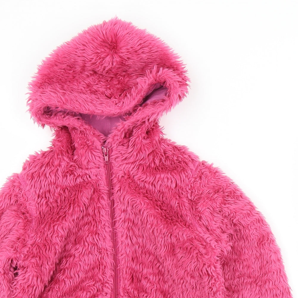 NEXT Girls Pink  Polyester Full Zip Hoodie Size 10 Years  Zip