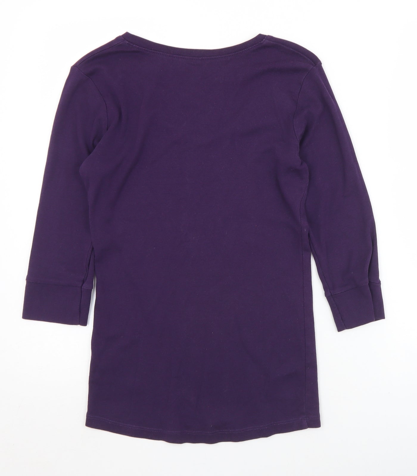 Dunnes Stores Womens Purple  Polyester Basic T-Shirt Size 10 V-Neck