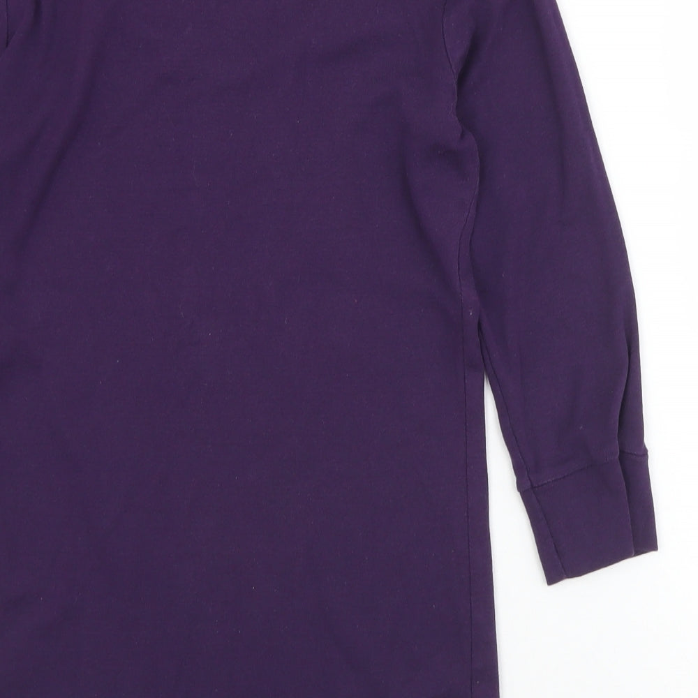 Dunnes Stores Womens Purple  Polyester Basic T-Shirt Size 10 V-Neck