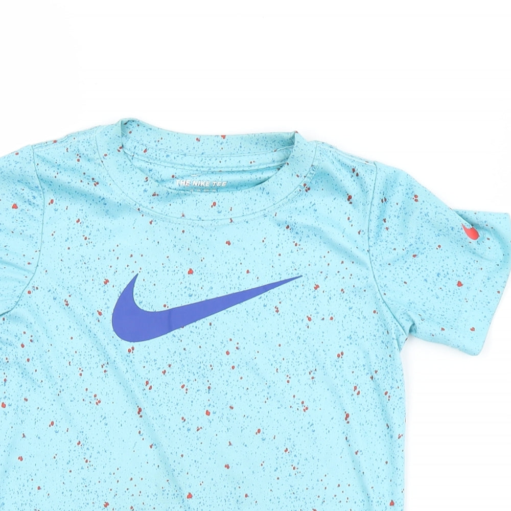 Nike Boys Blue  Polyester Basic T-Shirt Size 3-4 Years Crew Neck  - Nike