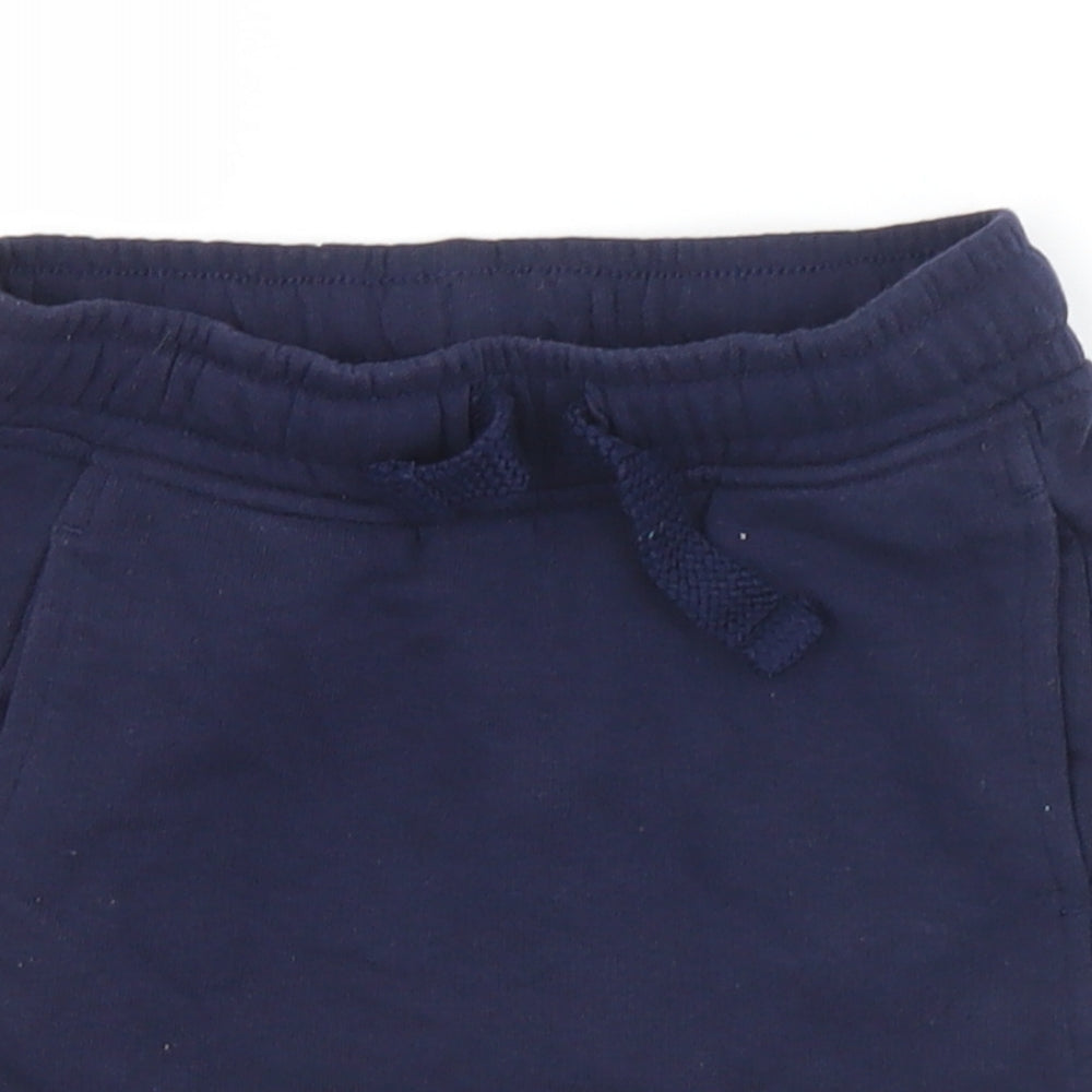 George Boys Blue  Cotton Sweat Shorts Size 3-4 Years  Regular Drawstring