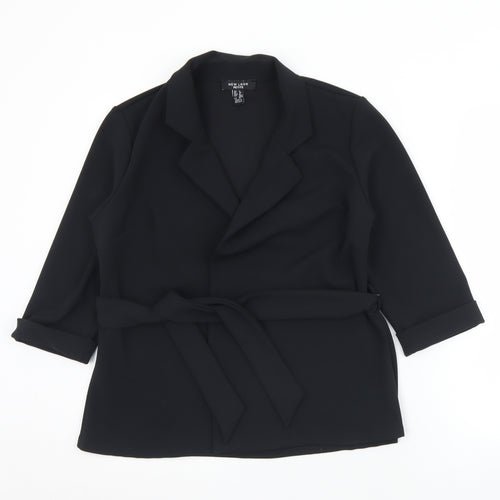 New Look Womens Black   Jacket  Size 8  Tie