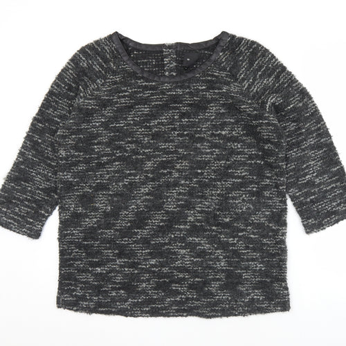 AMES Womens Black Round Neck  Acrylic Pullover Jumper Size 10