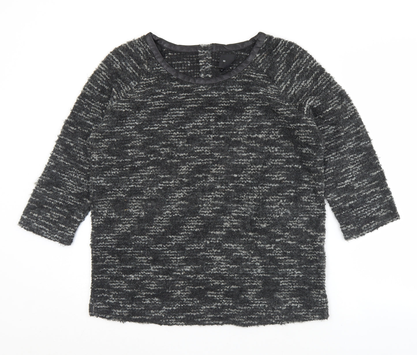 AMES Womens Black Round Neck  Acrylic Pullover Jumper Size 10