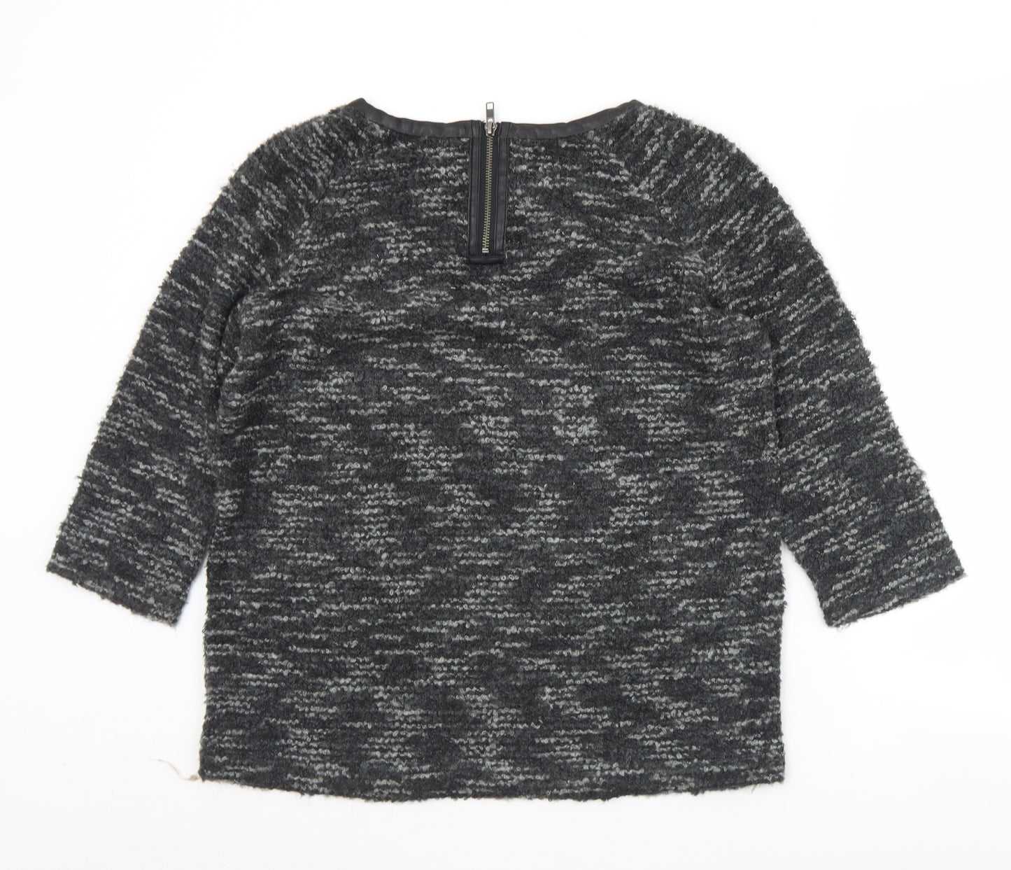 AMES Womens Black Round Neck  Acrylic Pullover Jumper Size 10