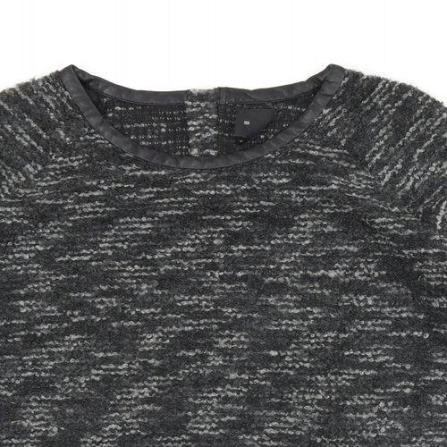 AMES Womens Black Round Neck  Acrylic Pullover Jumper Size 10