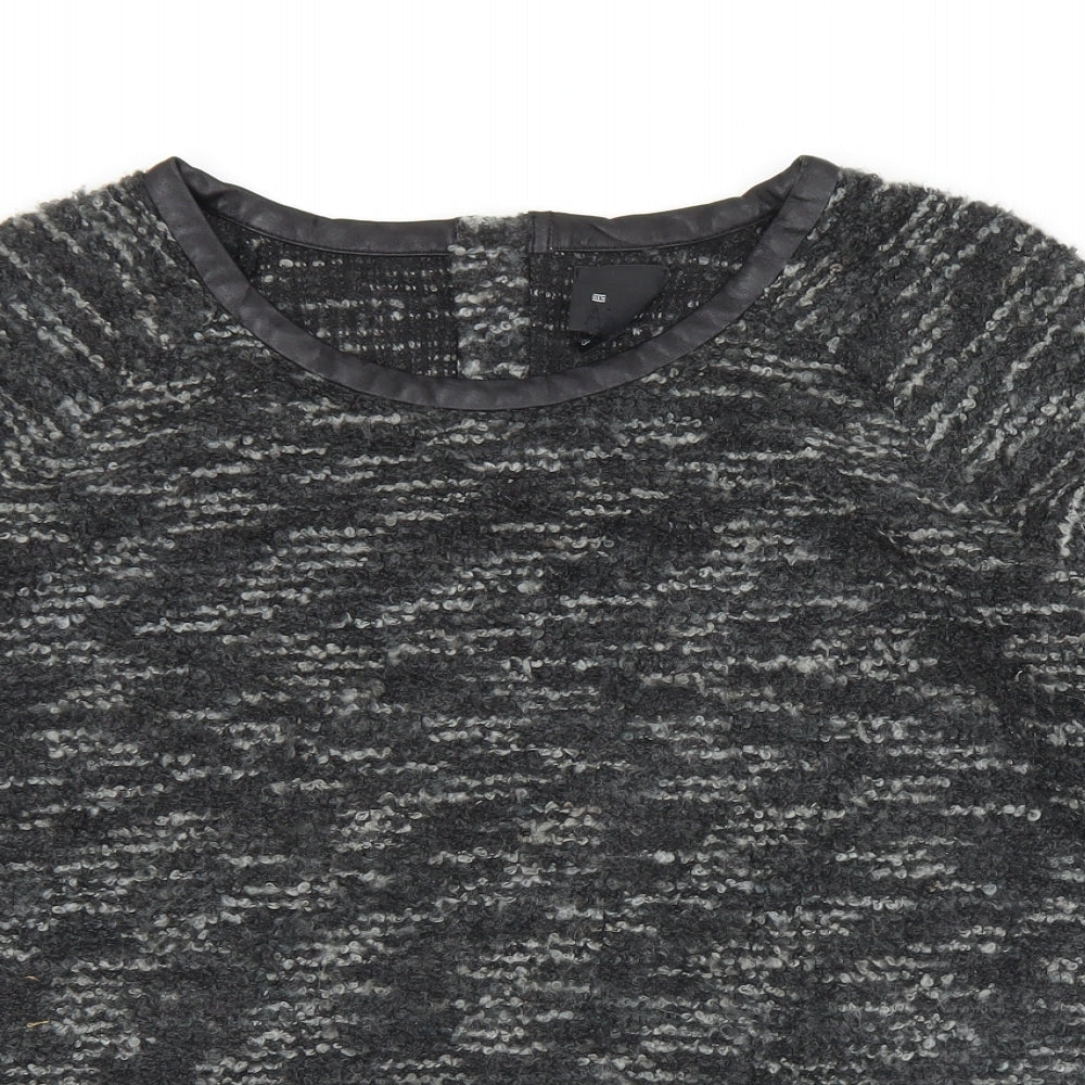 AMES Womens Black Round Neck  Acrylic Pullover Jumper Size 10