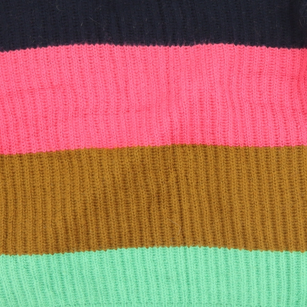 Scotch & Soda Womens Multicoloured Crew Neck Striped Acrylic Pullover Jumper Size L