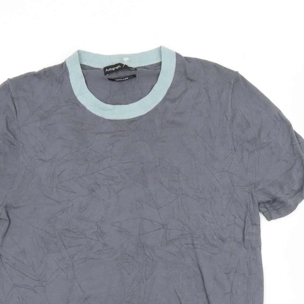 Marks and Spencer Womens Grey Crew Neck  Cotton Pullover Jumper Size M