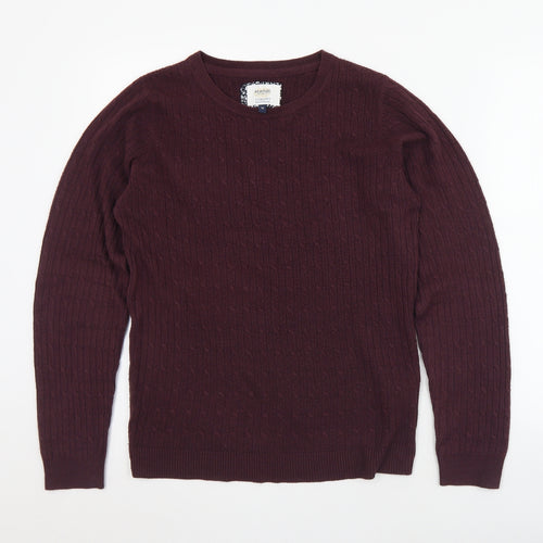 Maine Womens Purple Crew Neck  Acrylic Pullover Jumper Size 10