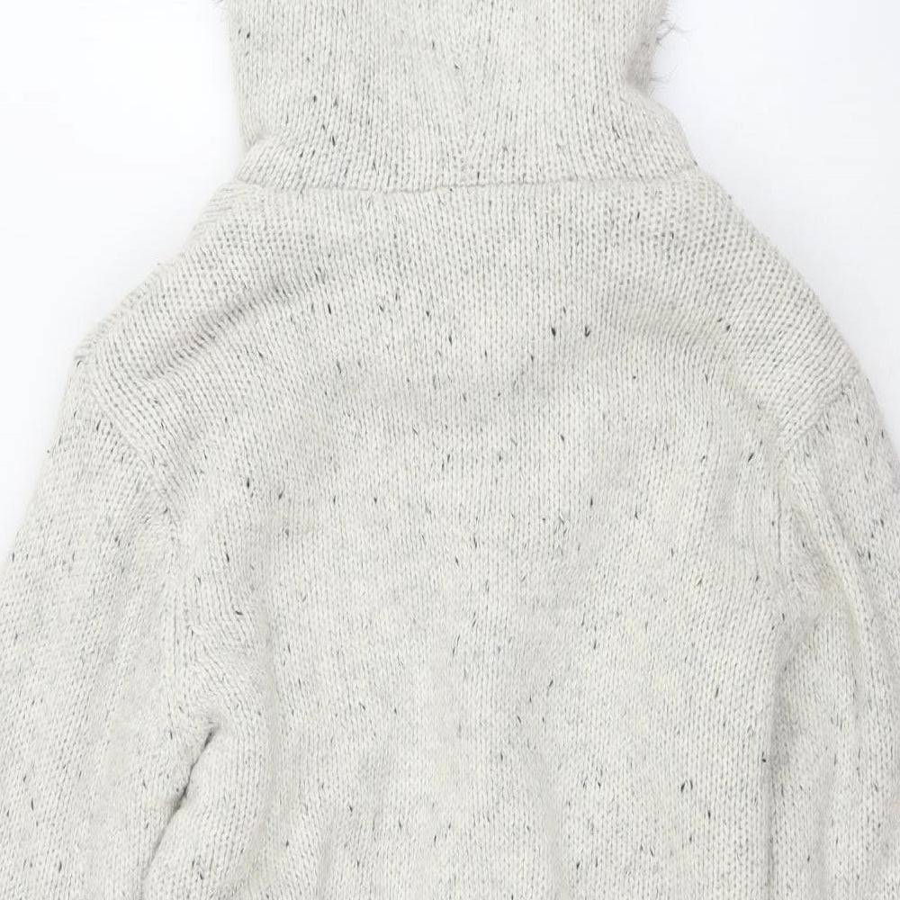 Voodoo Womens Beige  Acrylic Full Zip Hoodie Size 10  Zip