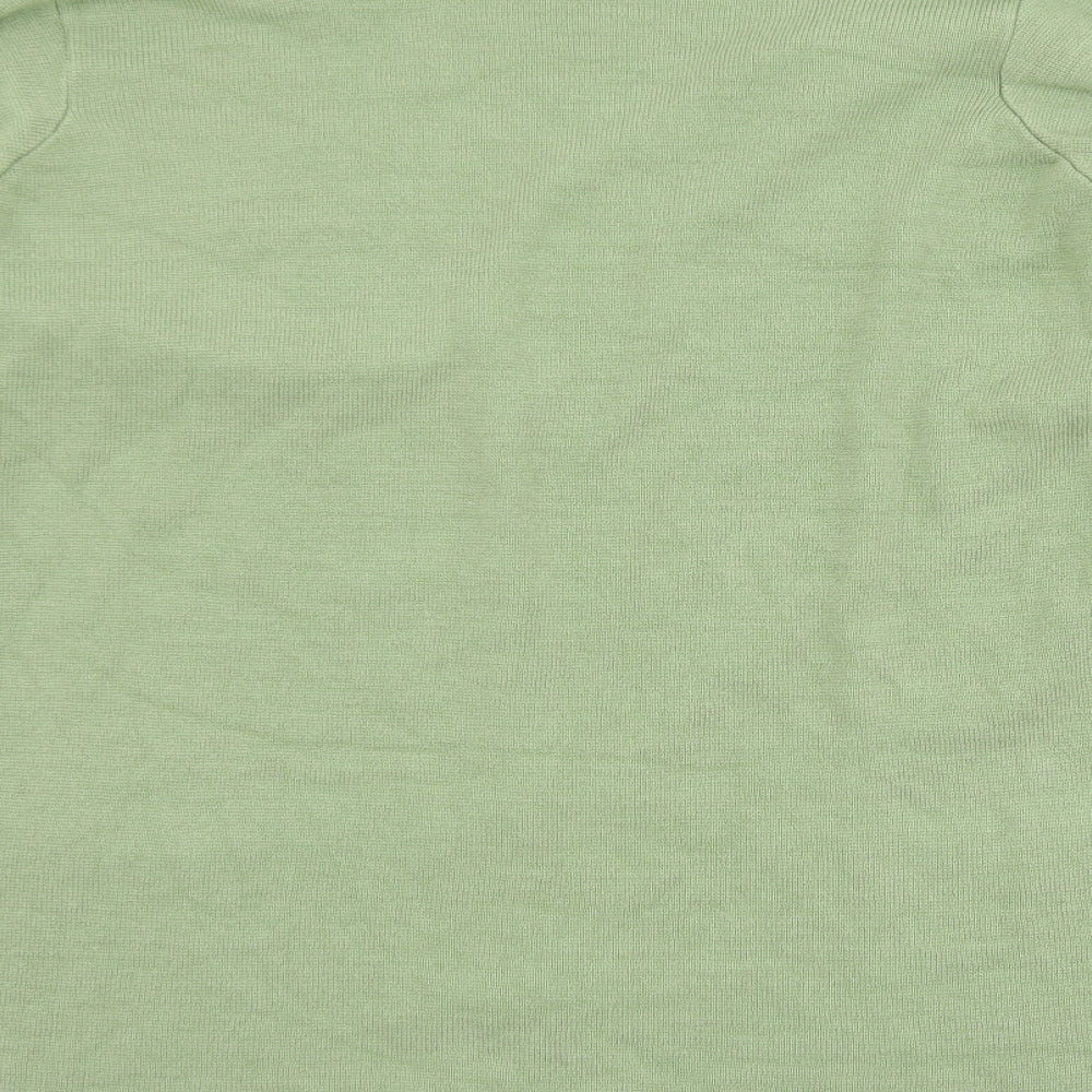 BM Mens Green V-Neck  Acrylic Cardigan Jumper Size XL