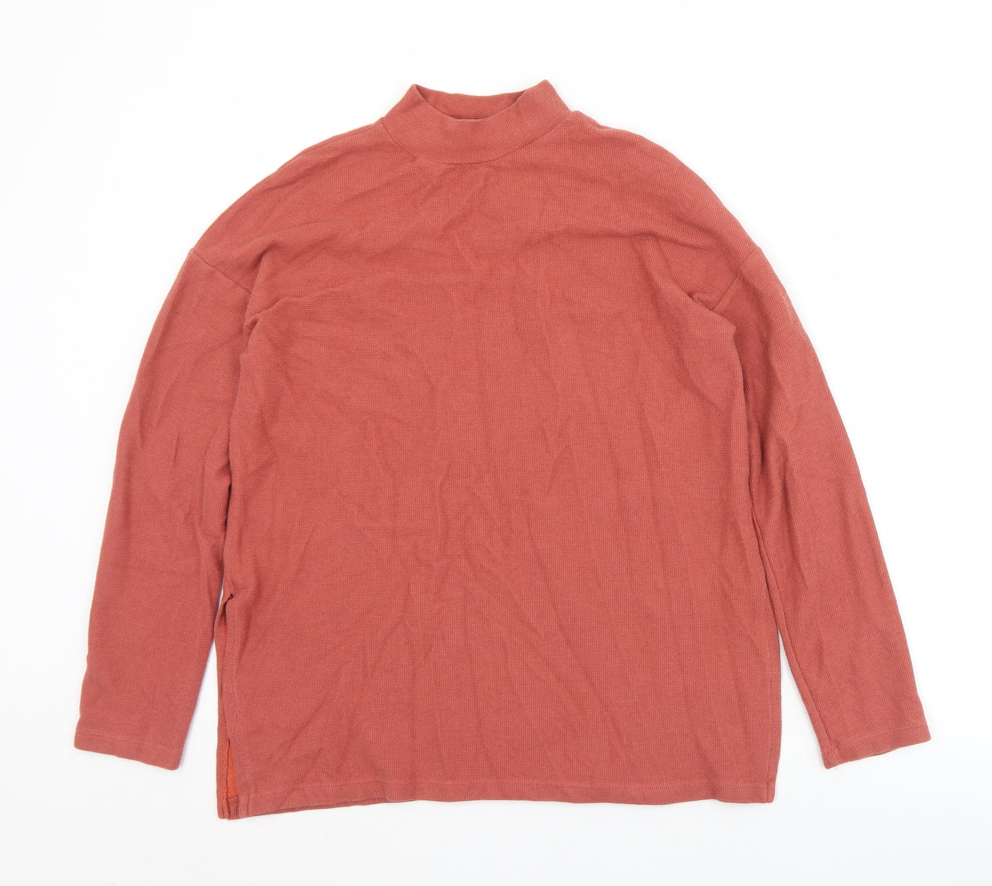 Zara Womens Brown  Polyamide Jersey T-Shirt Size S Mock Neck
