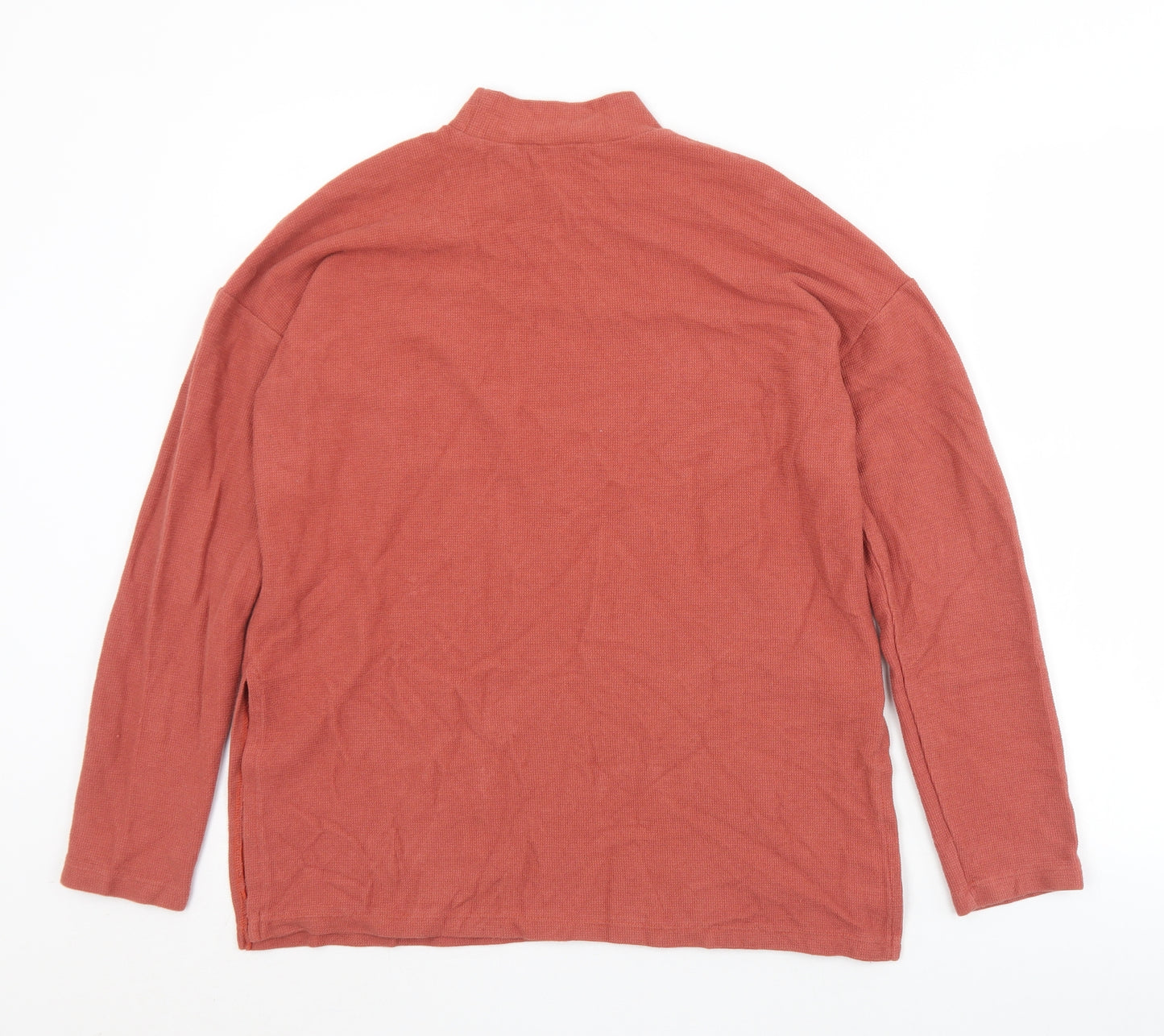 Zara Womens Brown  Polyamide Jersey T-Shirt Size S Mock Neck