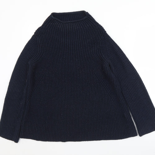 Topshop Womens Black Mock Neck  Acrylic Pullover Jumper Size 10